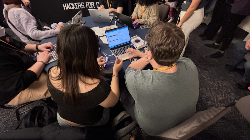 Brad and I working together